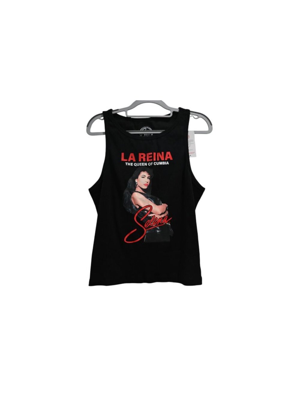 NWT Selena La Reina Cumbia Tank Top Sz 1X Black Graphic Music Fan Concert Shirt